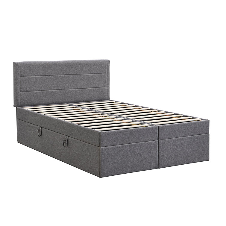 Latitude Run® Full Size, Upholstered, Platform Bed With Storage